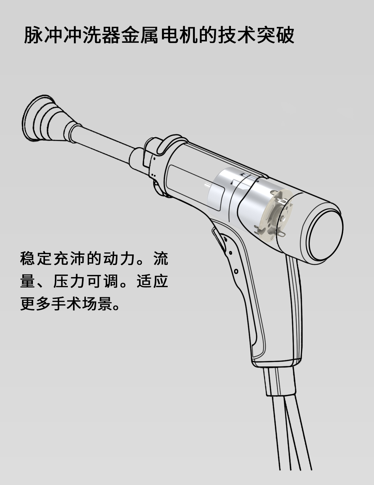 一次性医用电动脉冲冲洗器电机解决方案(an)_医用(yong)冲洗系(xi)统泵电机-万至达电机