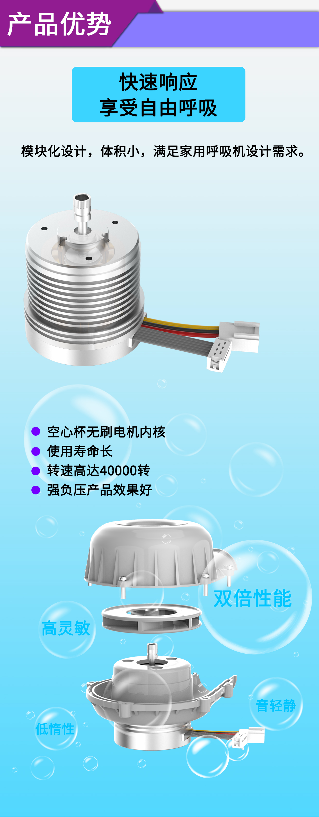 呼吸机(ji)电机_呼吸(xi)机涡(wo)轮风机解决方案-万至达电机